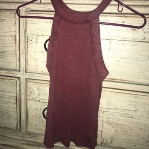 Maroon High neck crop top